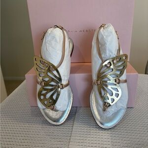 Sophia Webster Metallic Gold Butterfly Sandals